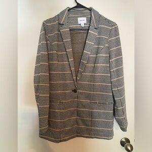 Nine West Black and White Checkered Blazer